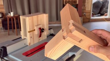 [Woodworking] Three Way Leg Joint On Table Saw / [목공] 세 방향 각재 결합하기