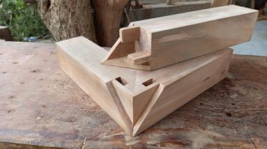 Awesome Skills Hand Cut Japanese Joinery, Amazing Three-Dimensional Wooden Mortise Corner