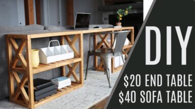 DIY: $20 Farmhouse End Table, $60 Sofa Table