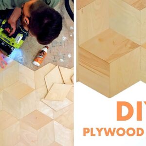 DIY PLYWOOD FLOORS | how to make and install geometric plywood floors