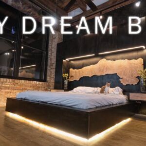 DIY Dream Bed || Modern Bedroom Renovation for my Loft || Woodworking & LED Lighting