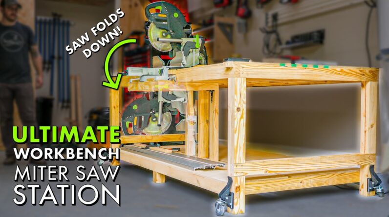 Garage WORKBENCH / MITER SAW Station / OUTFEED Table Combo Build Part 1