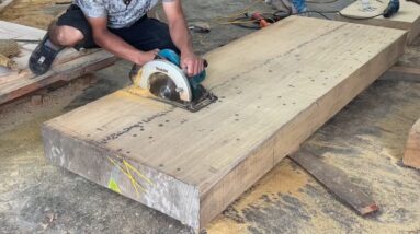 Woodworking Project Heavy Carpentry Work - Build A Extremely Large Table Out Solid And Rare Hardwood