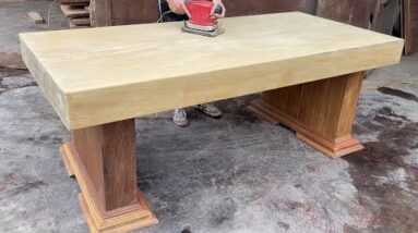 Amazing Woodworking Skills Ingenious Easy - Build A Large Dining Table Out Of Monolithic Hardwood