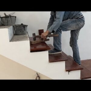 Incredible Techniques Woodworking Skills At Another Level - Build And Install A Stairs With Hardwood