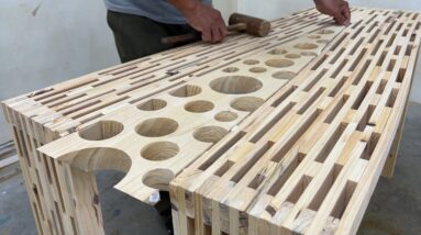 Amazing Interesting Woodworking Project - Great Unique Hole Table Effect