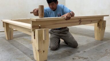 Amazing Design Ideas Woodworking Project Modern Furniture - Build A Large Bed With Strong Joints