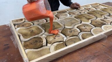 Amazing Perfect Woodworking Carpenter At Another Level Incredible - Build Table From Tree Branches