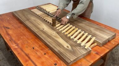 Shocking Woodworking Ideas Of Carpenters - Build A Monolithic Tea Table From Log Of Acacia Wood