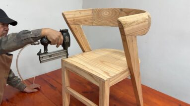 How To Build And Assemble A Modern Wooden Chair From Mahogany Tree - Woodworking Skills