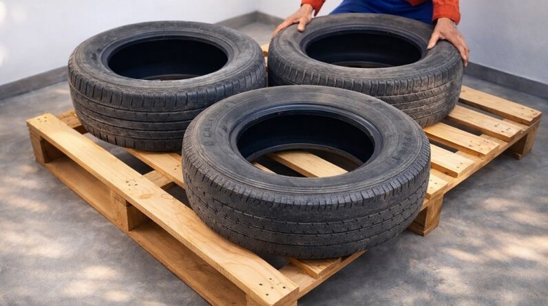 Don't Throw Reusing Away Old Car Tires And Pallets - Homemade Ideas For Wooden Furniture Cheap.